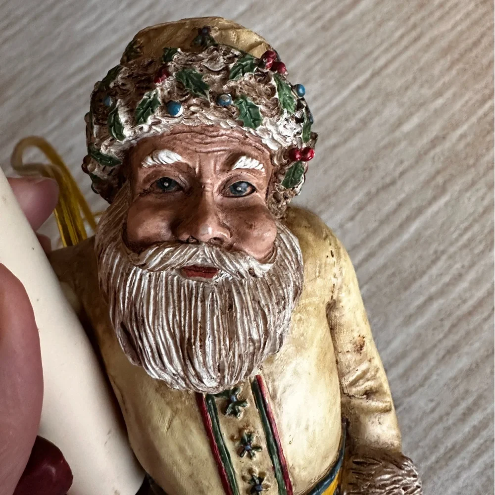 Cresswell Christmas Holiday Shelf Sitter Victorian Santa Welcome Light Lamp Vint